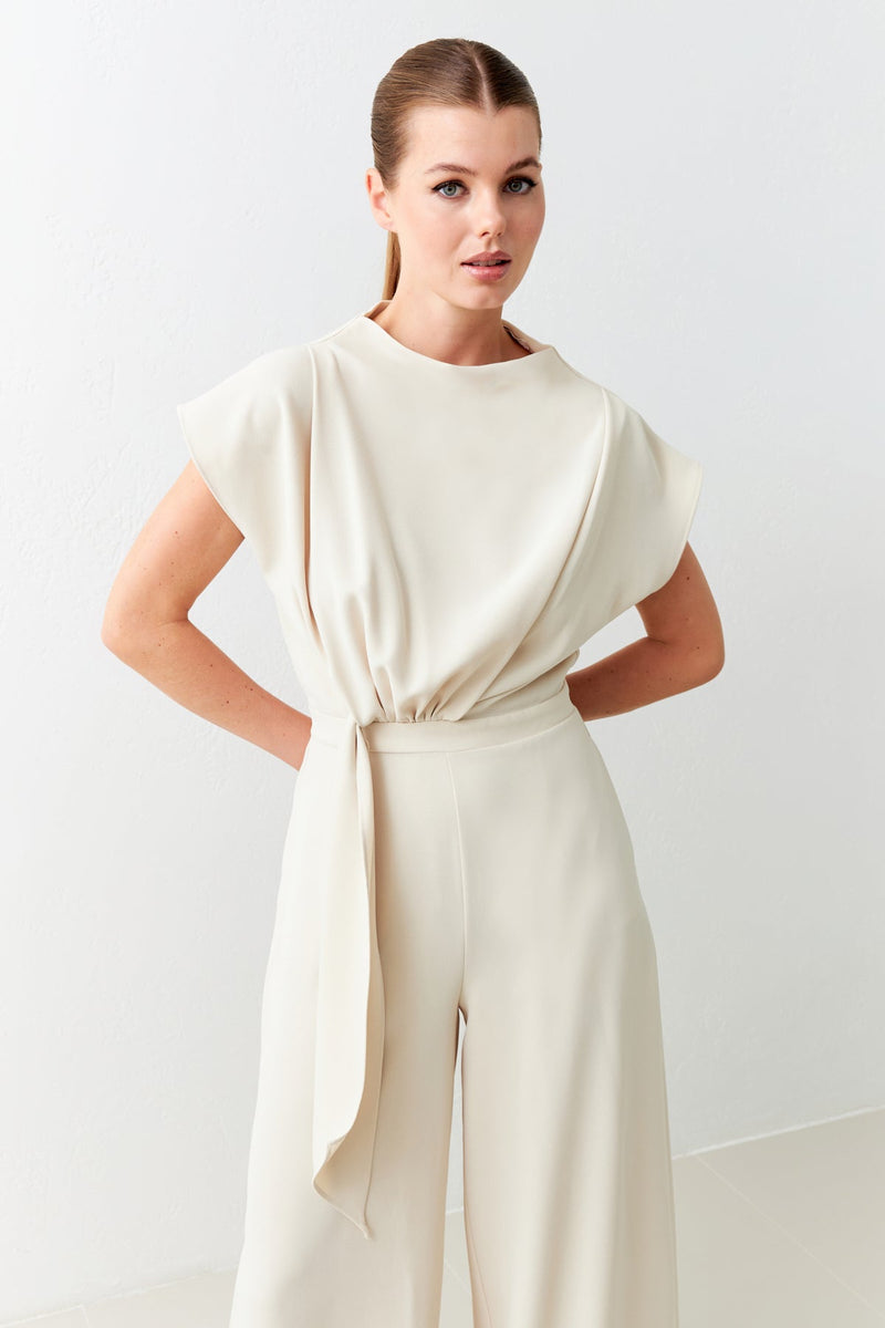 Setre Jumpsuit With Gather Detail At Waist Stone