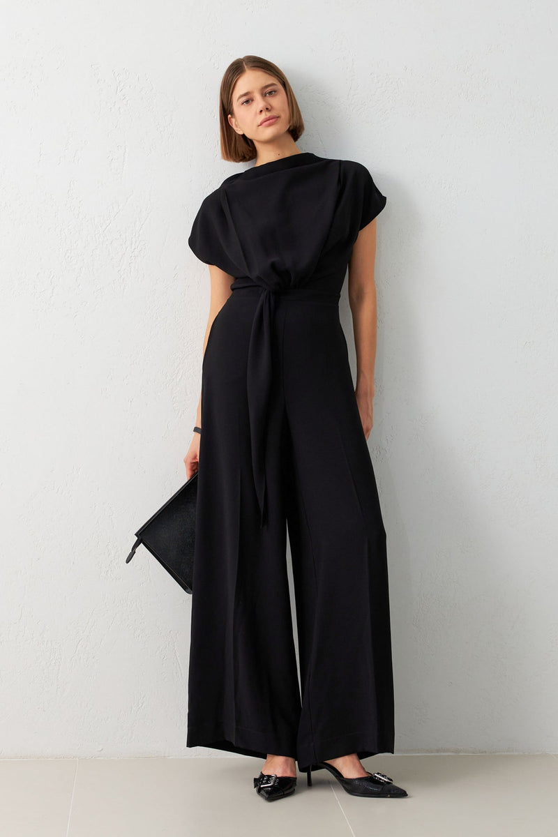 Setre Jumpsuit With Gather Detail At Waist Black