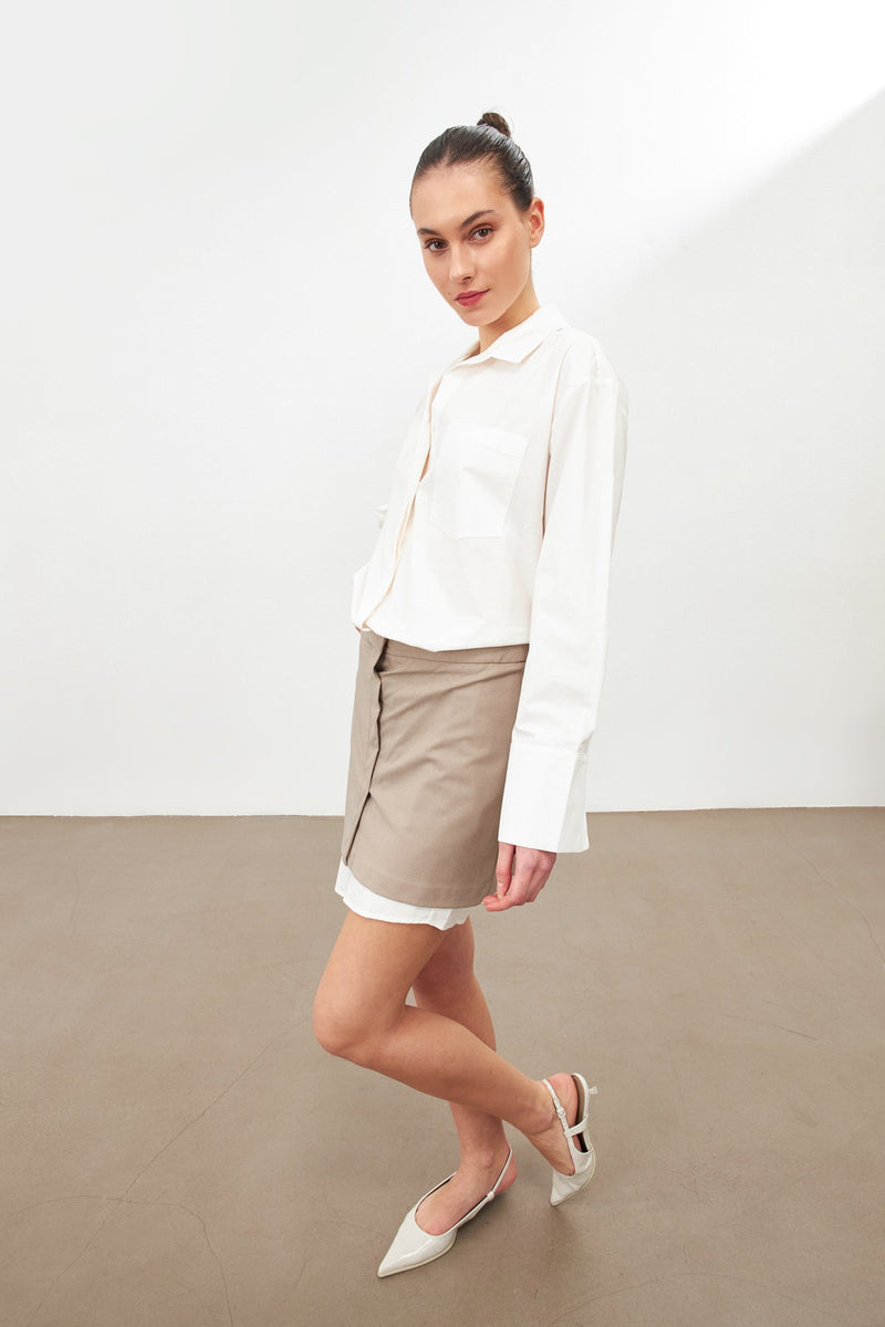 Setre Shirt And Skirt Detailed Dress Ecru/Beige