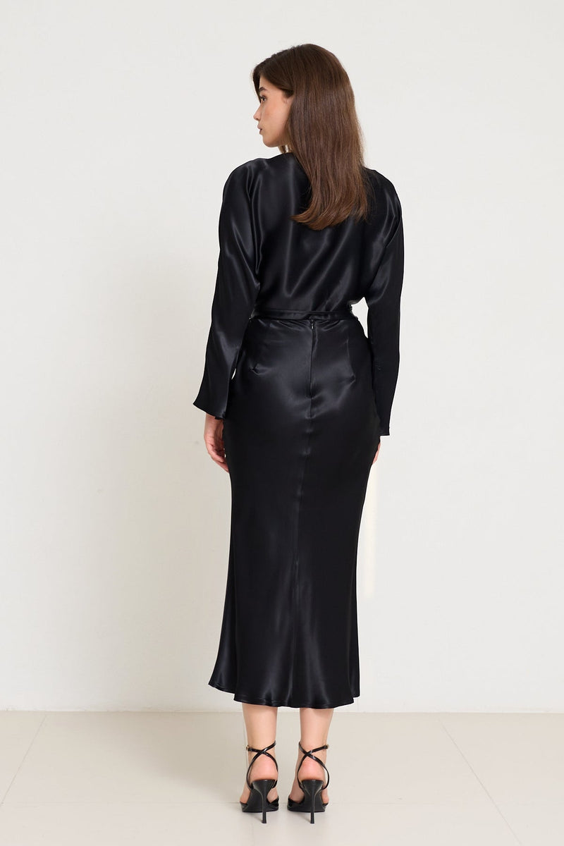 Setre Full-Cut Midi Length Skirt Black