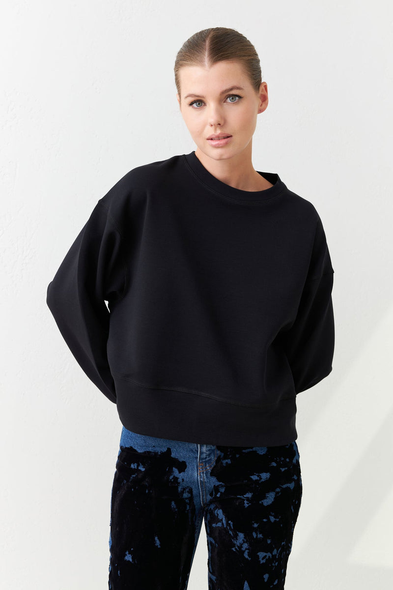 Setre Crew Neck Long Sleeve Sweatshirt Black