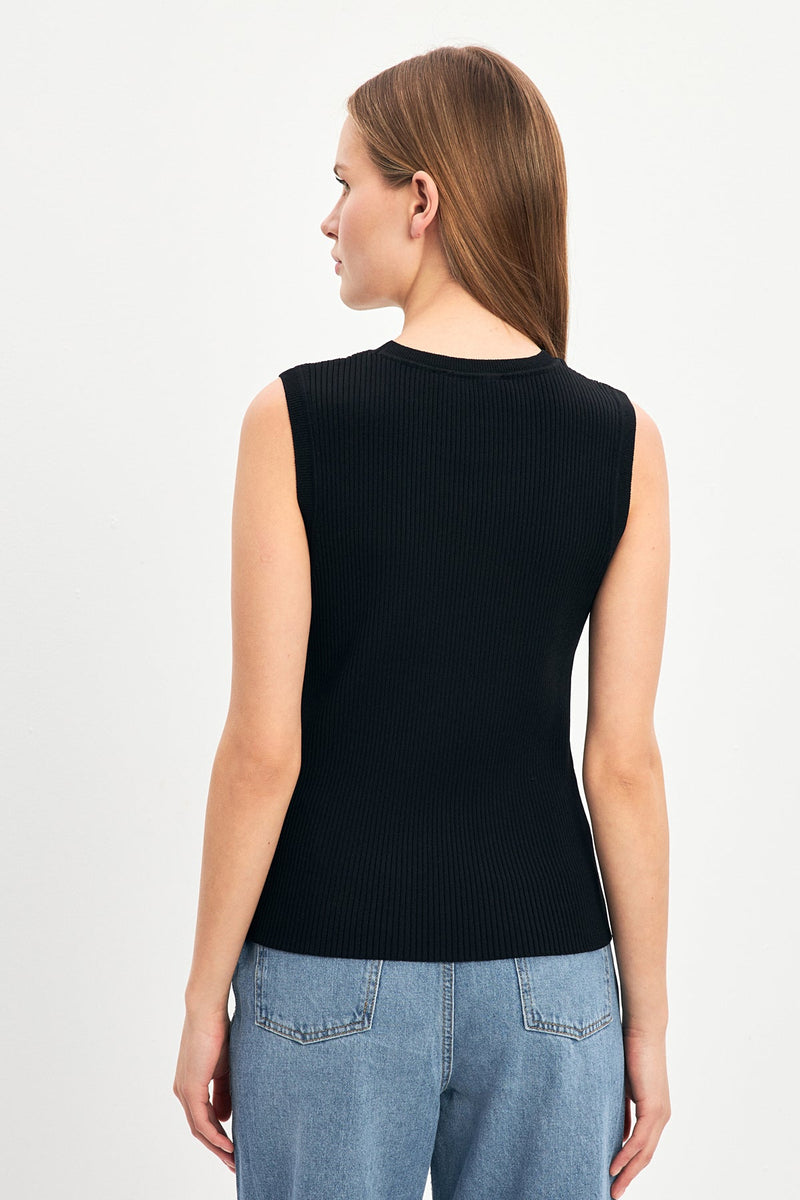 Setre Crew Neck Sleeveless Knitwear Black