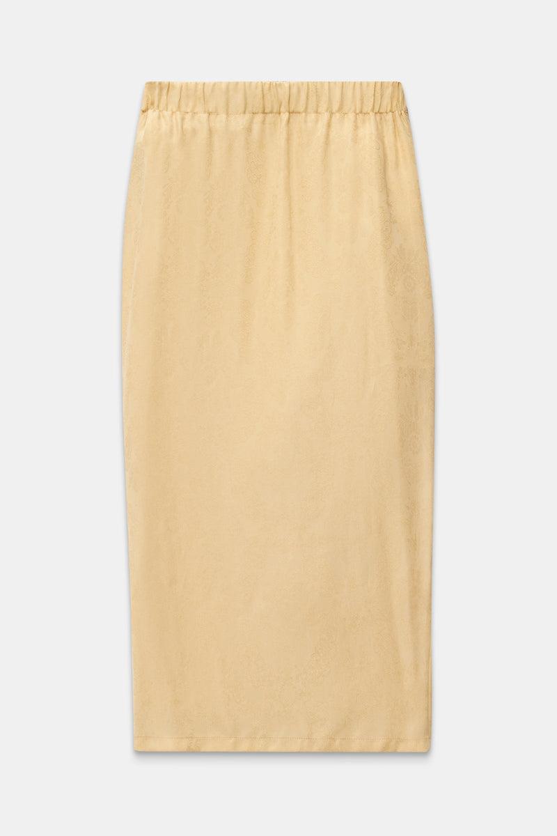 Setre Waist Detailed Midi Length Skirt Light Yellow