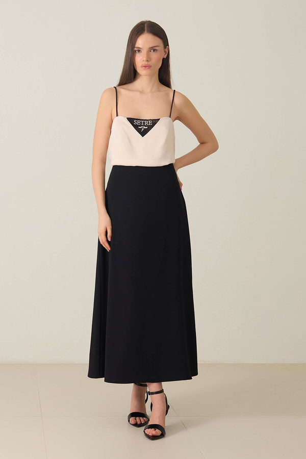 Setre Relaxed Cut Long Skirt Black