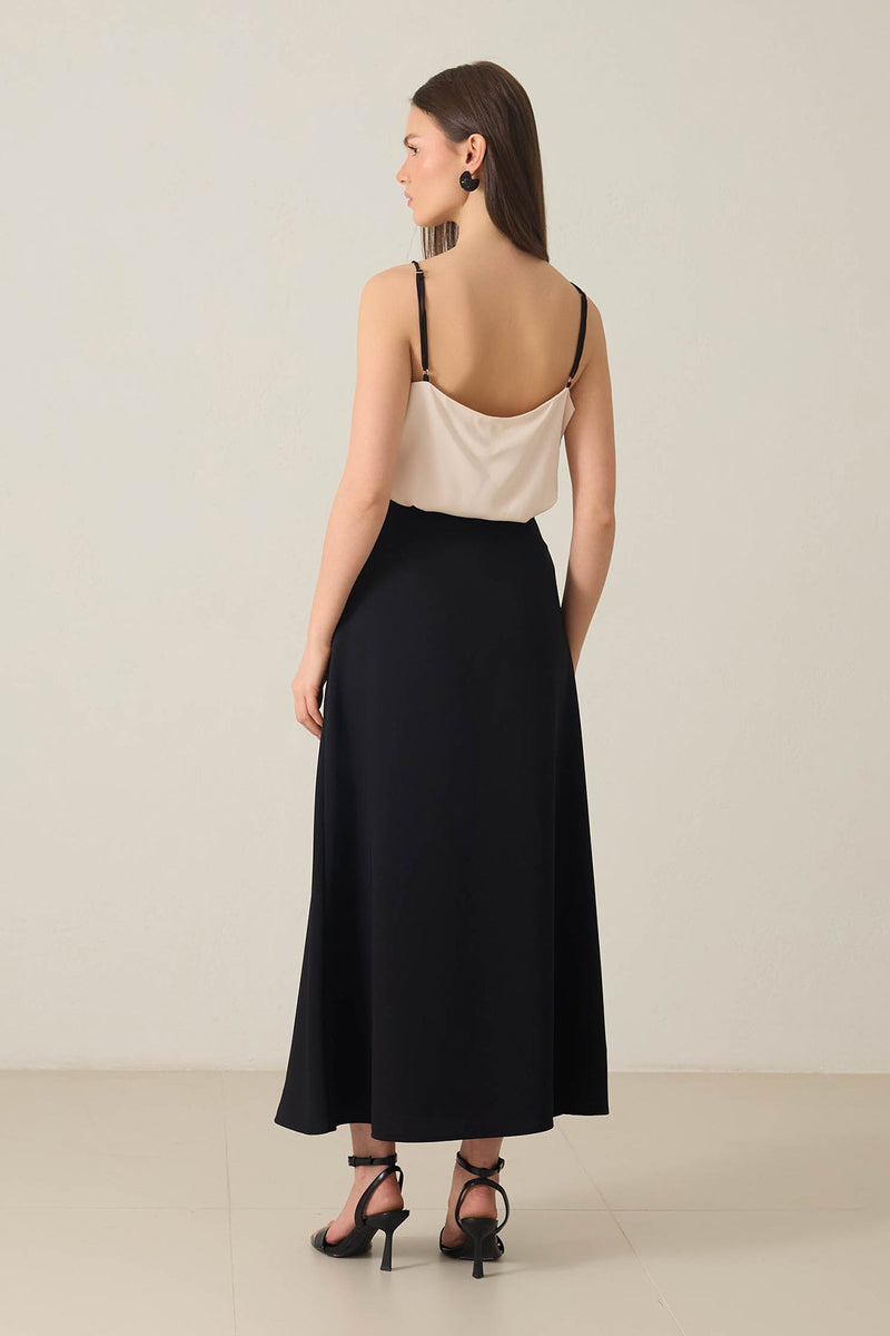 Setre Relaxed Cut Long Skirt Black