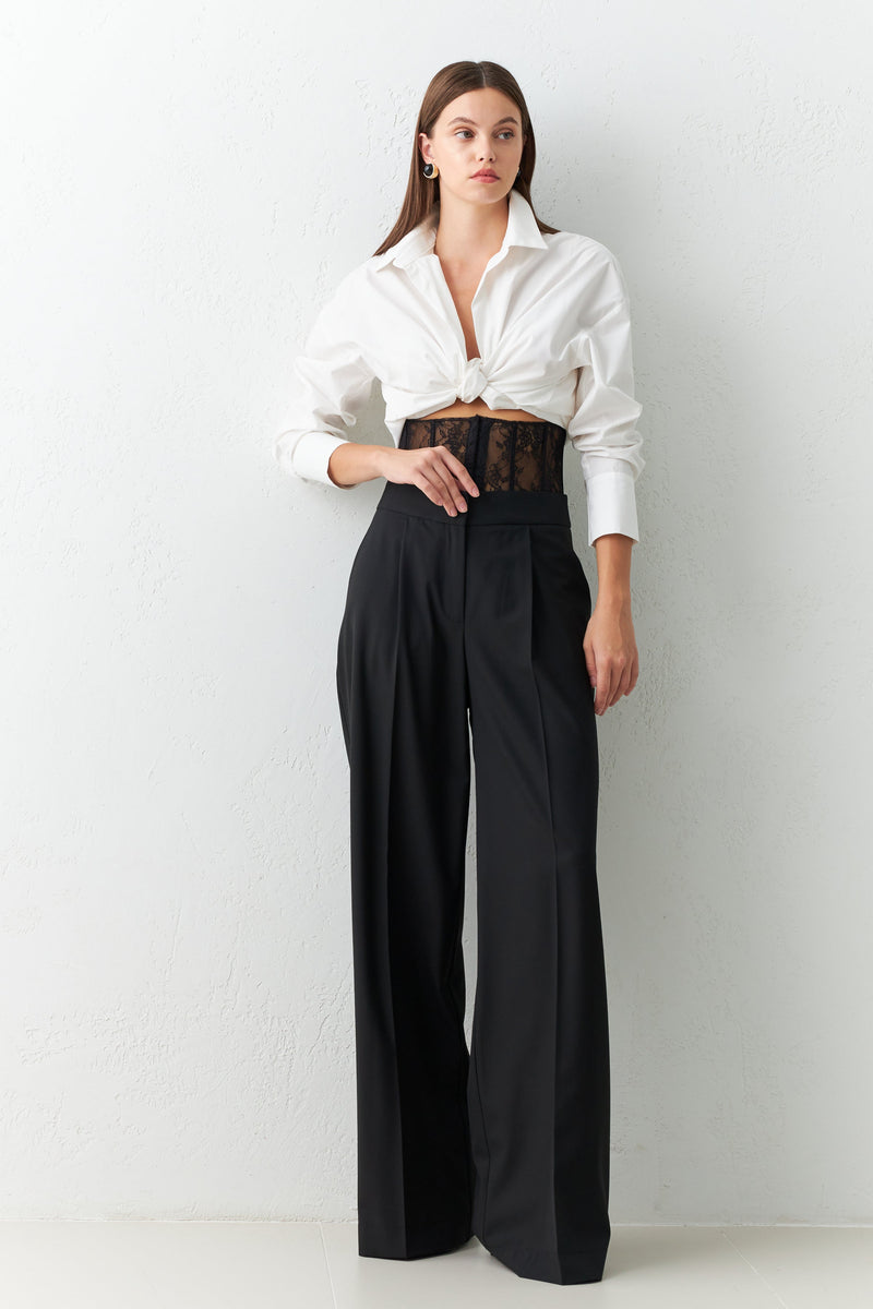 Setre Trousers With Transparent Waist Detail Black