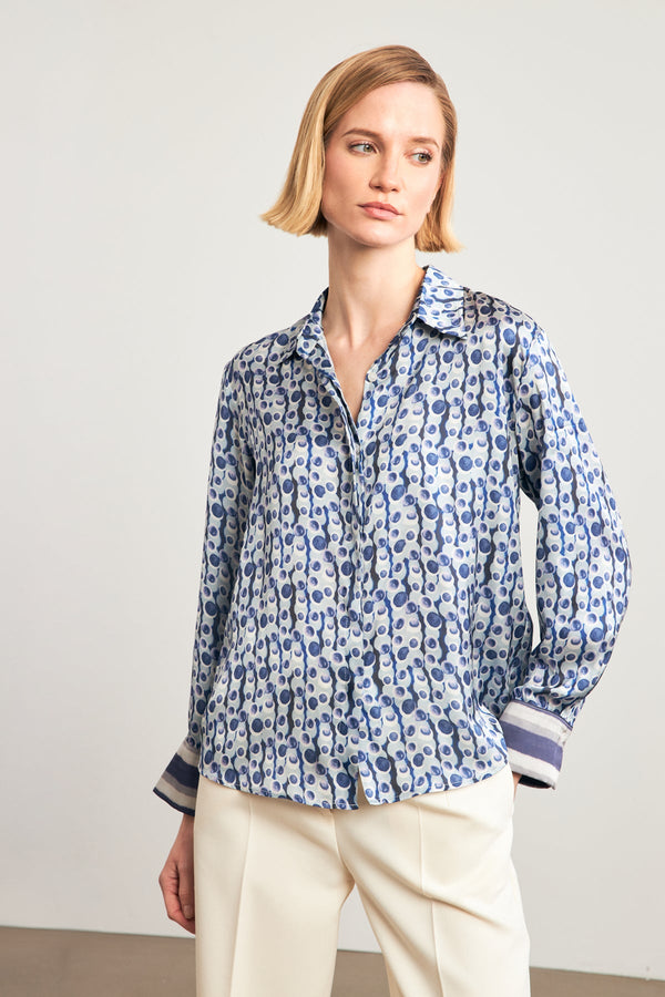 Setre Patterned Long Sleeve Shirt Blue