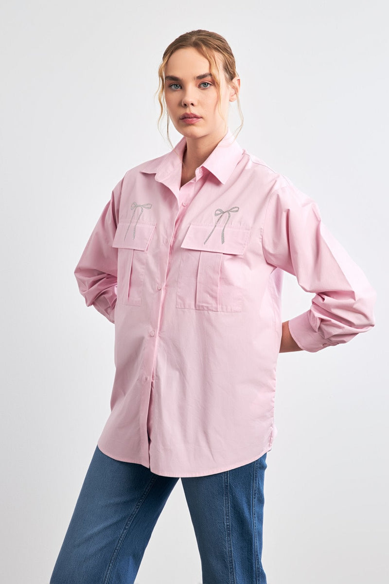 Setre Bow-Detailed Shirt Pink