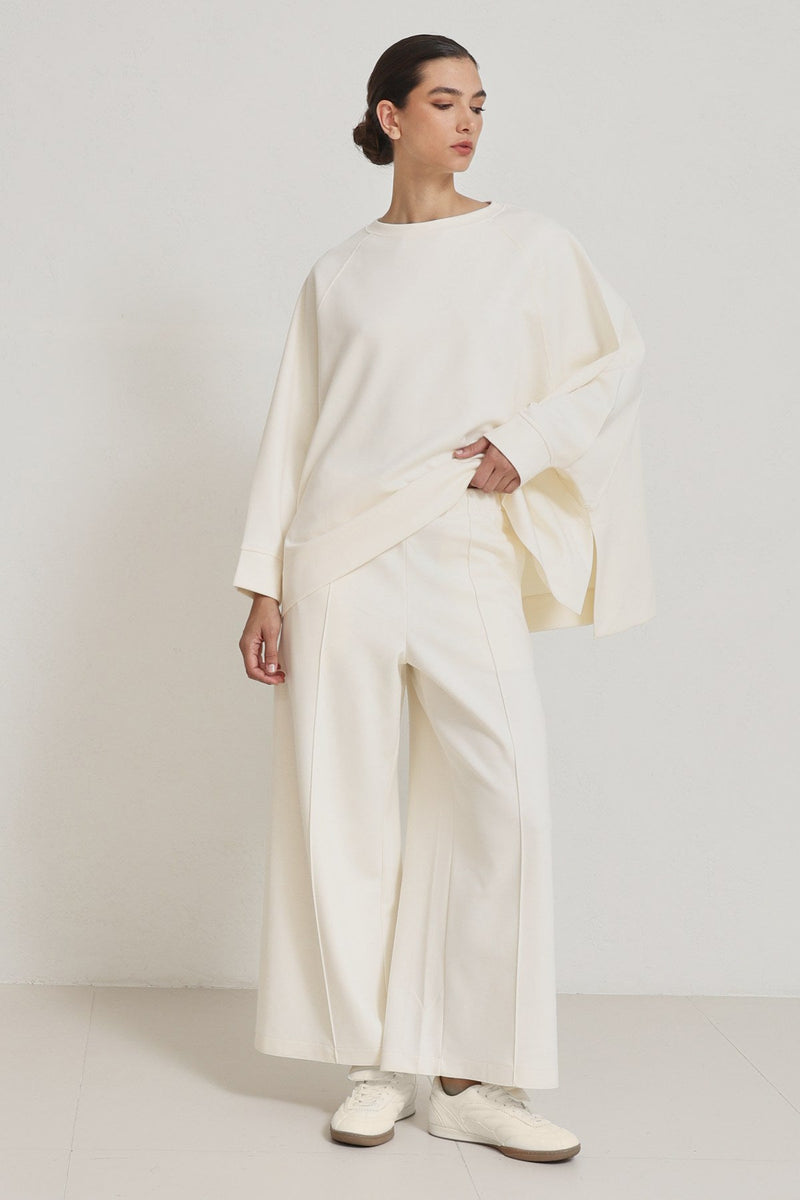 Setre Oversized Crew Neck Sweatshirt Ecru