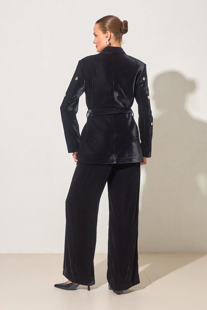 Setre Stone And Collar Detailed Tie Jacket Black