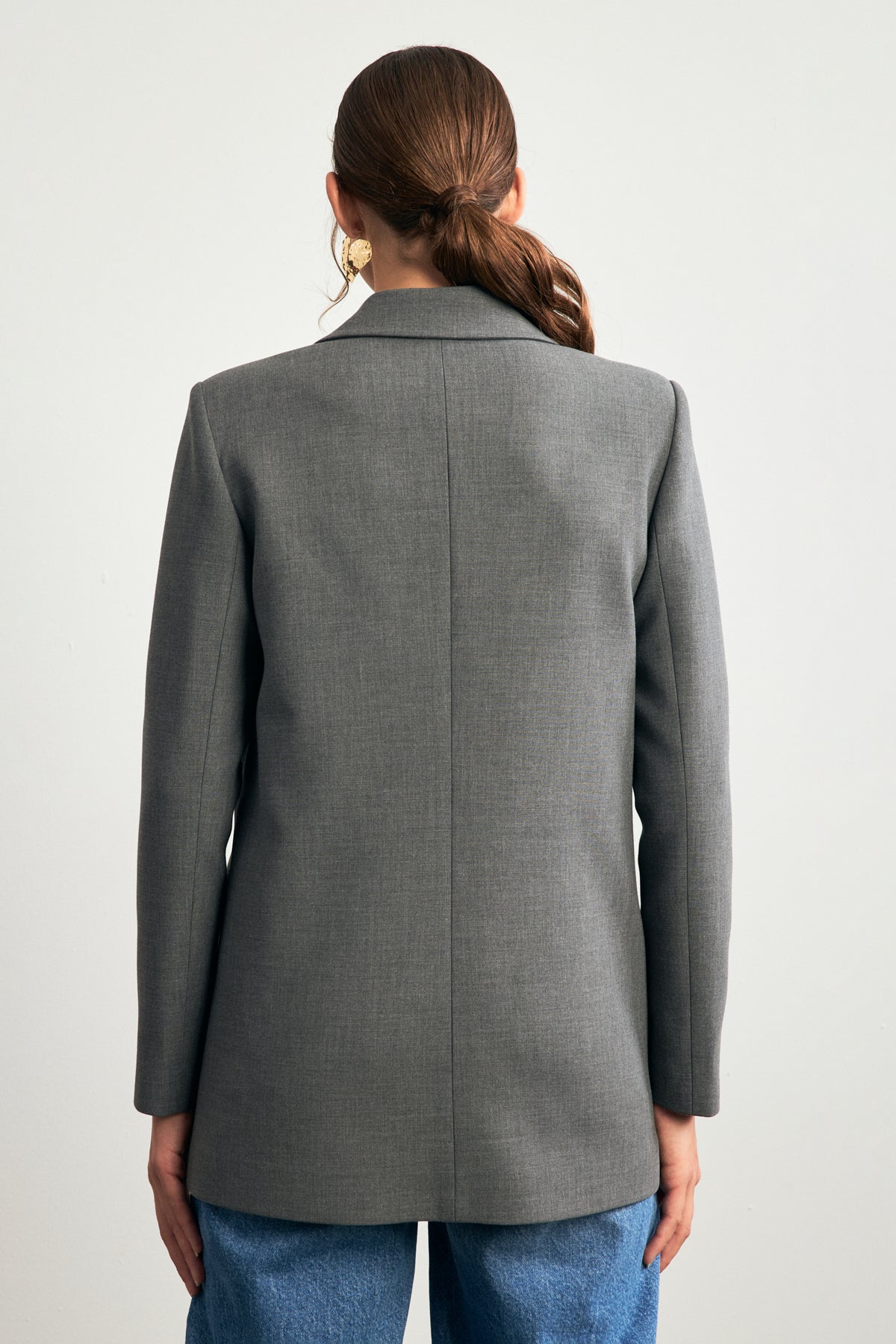 トップス sakko Setre Single Button Detailed Jacket Anthracite – Wardrobe