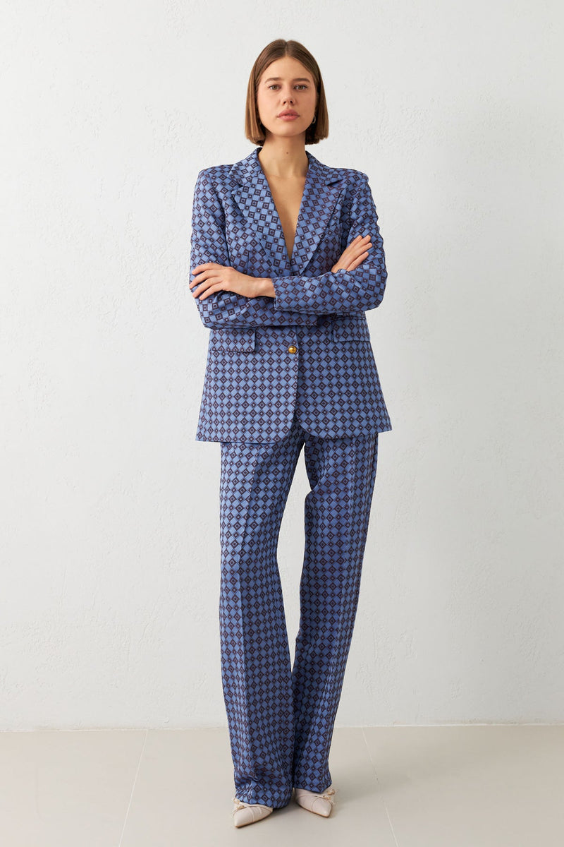 Setre Patterned Suit With Trousers Blue