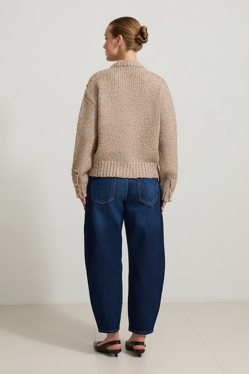 Setre Pocket Detailed Long Sleeve Knitwear Mink