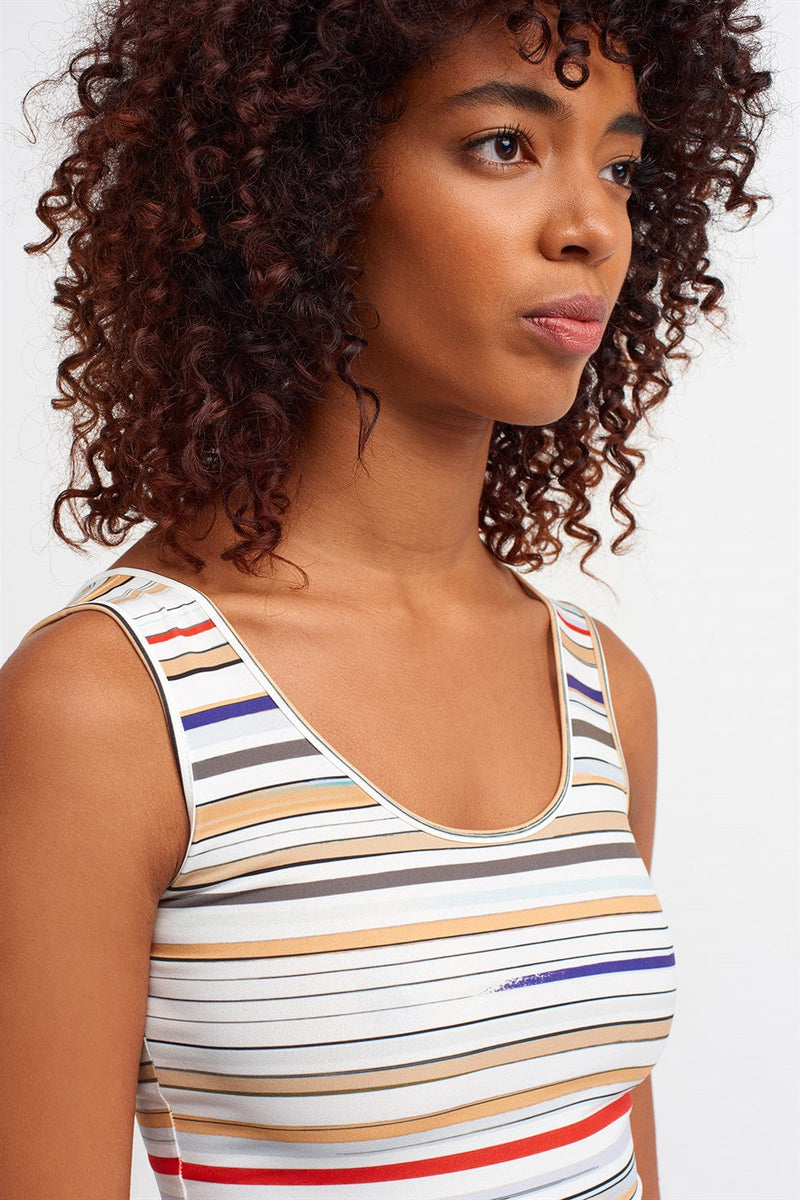 NU Striped Sleeveless Bodysuit Multicolor