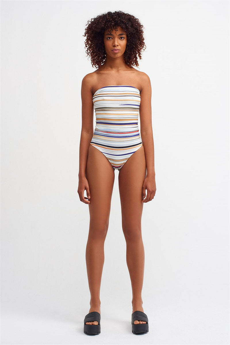 NU Striped Sleeveless Bodysuit Multicolor