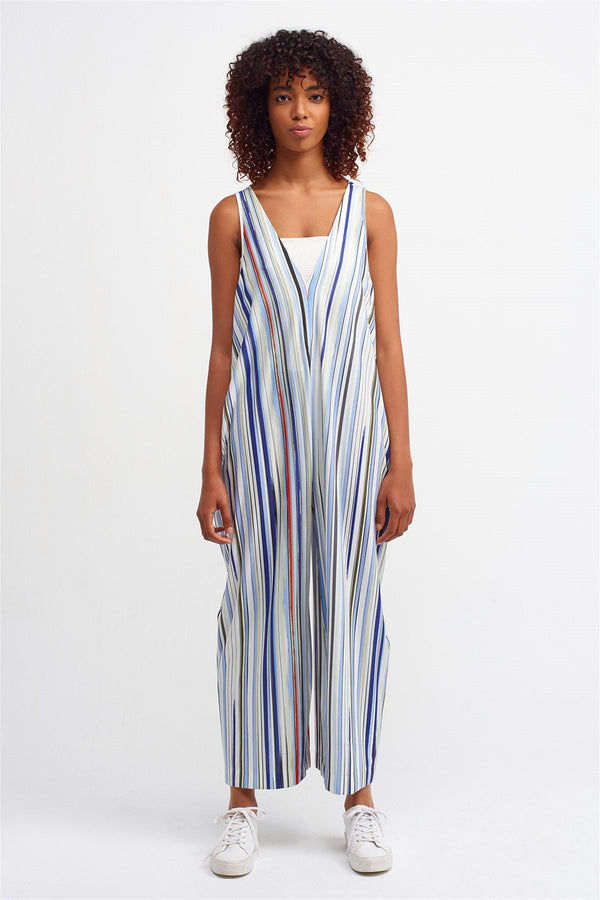 NU Striped Sleeveless Jumpsuit Multicolor