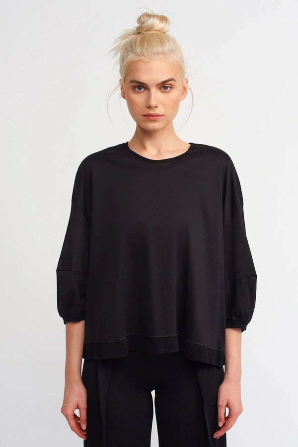NU 3/4 Sleeve T-Shirt Black