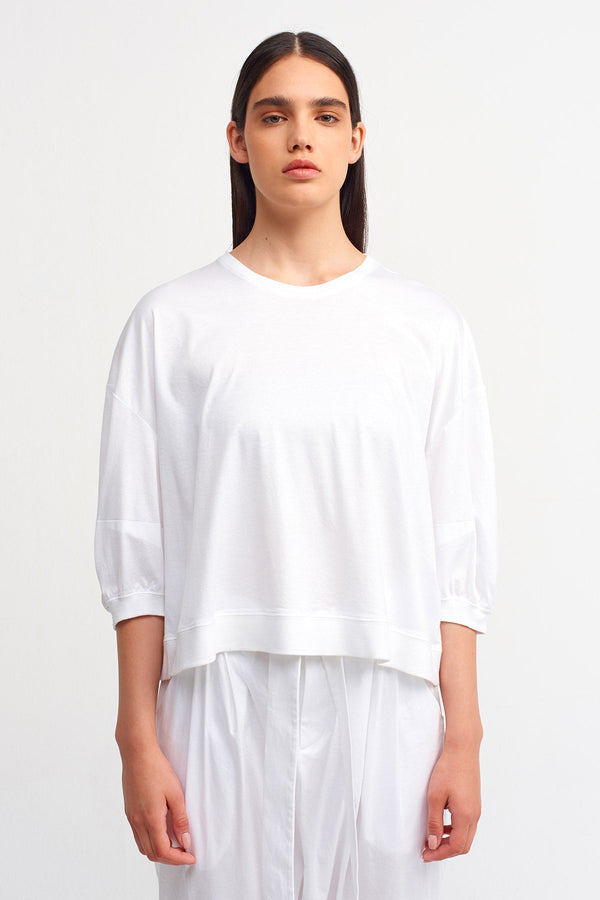 NU 3/4 Sleeve T-Shirt Off White