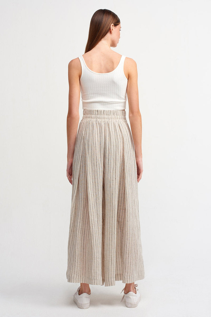 NU Striped Palazzo Trouser Sand