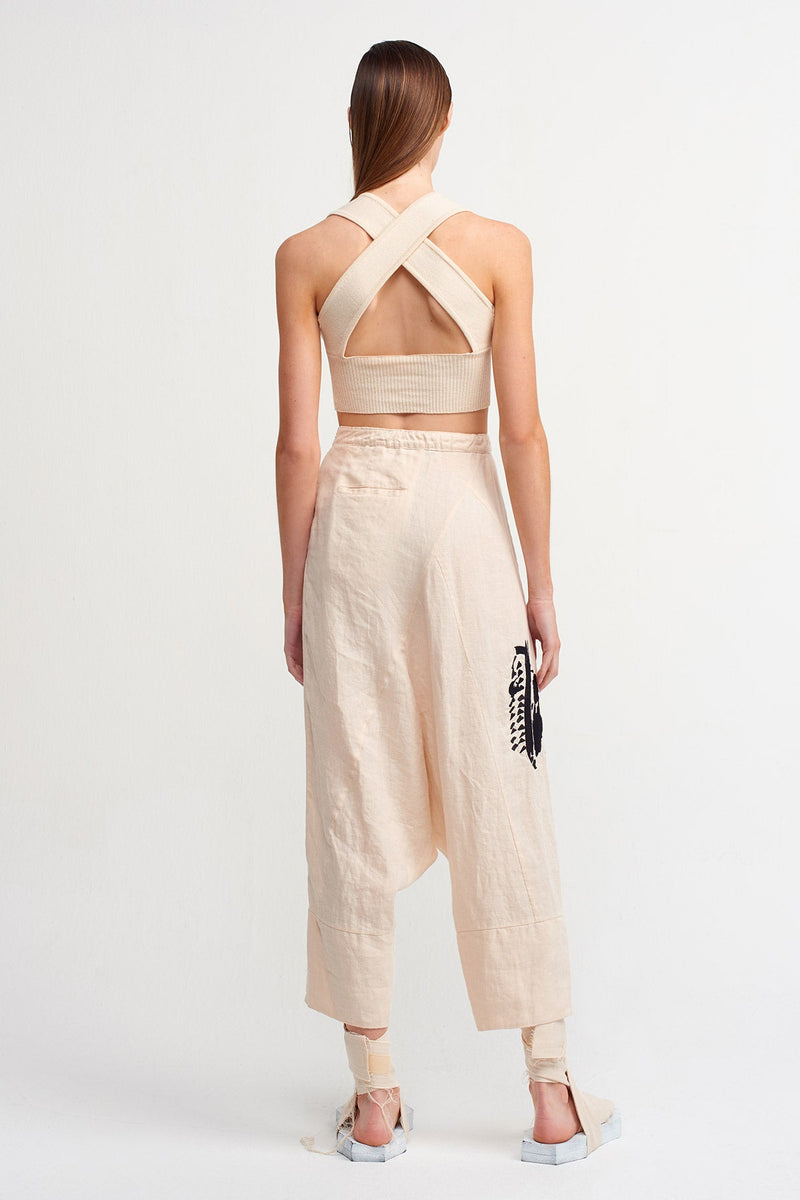 NU Printed Harem Trouser Natural
