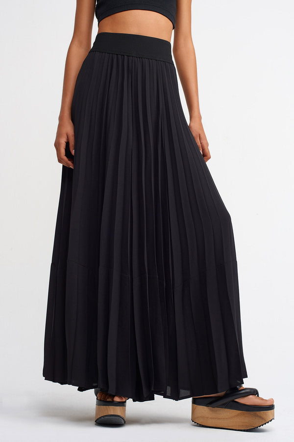 NU Color Block Pleated Trouser Black/Black