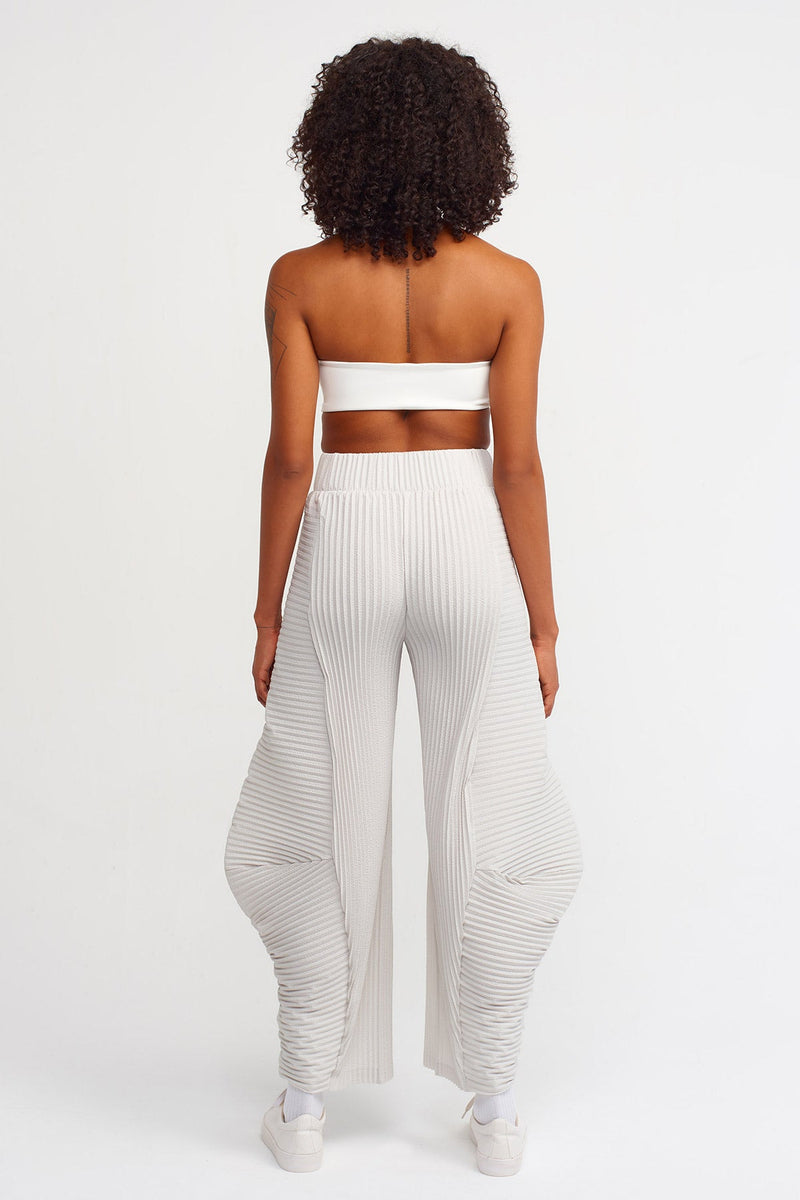 NU High Waist Pleated Trouser Ice