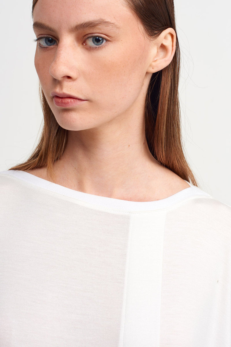NU Asymmetrical Midi Dress Off White