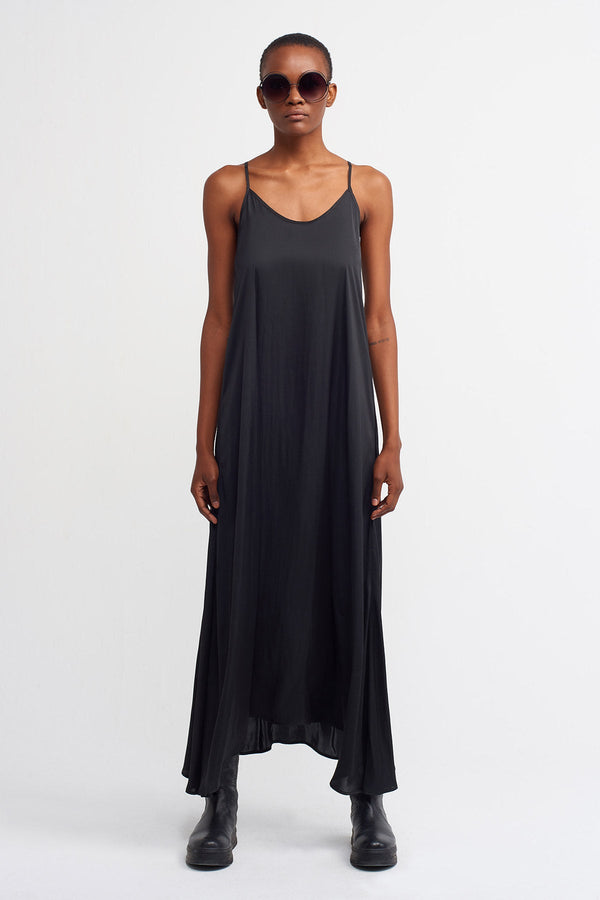 NU Thin Strap Maxi Dress Black