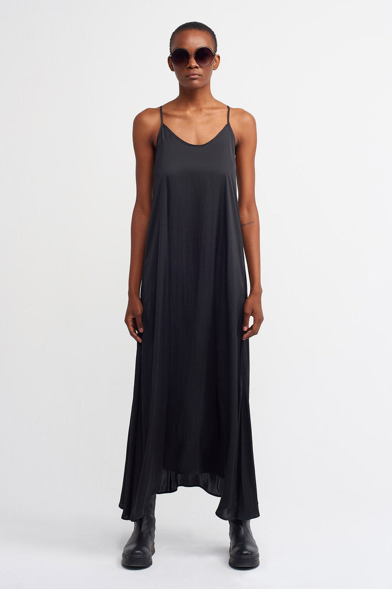 NU Thin Strap Maxi Dress Black