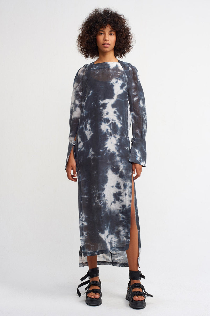 NU Printed Slit Detail Dress Print