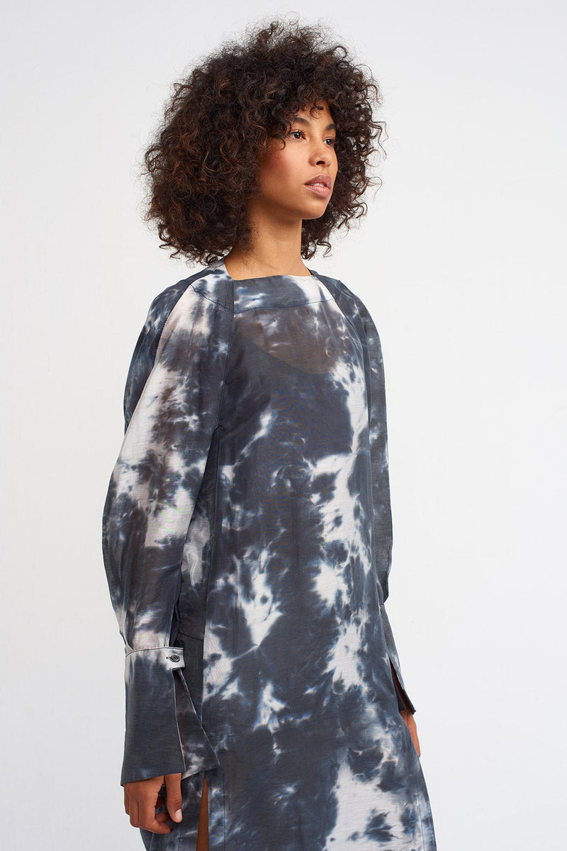 NU Printed Slit Detail Dress Print