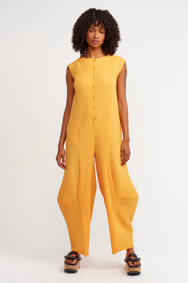 NU Pleated Jumpsuit Saffron