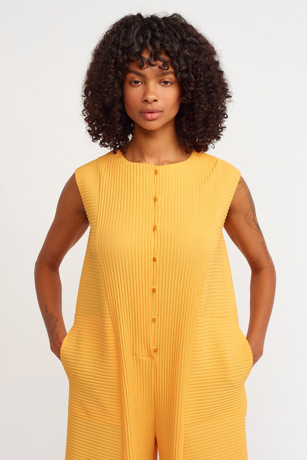 NU Pleated Jumpsuit Saffron