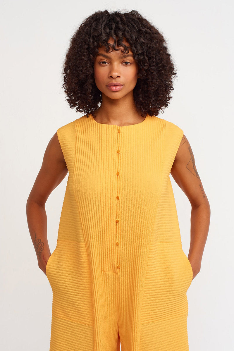 NU Pleated Jumpsuit Saffron