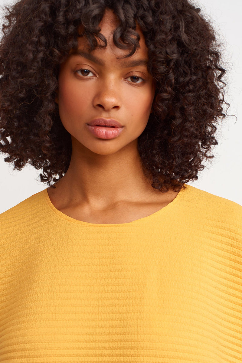 NU Egg-Shaped Pleated Dress Saffron