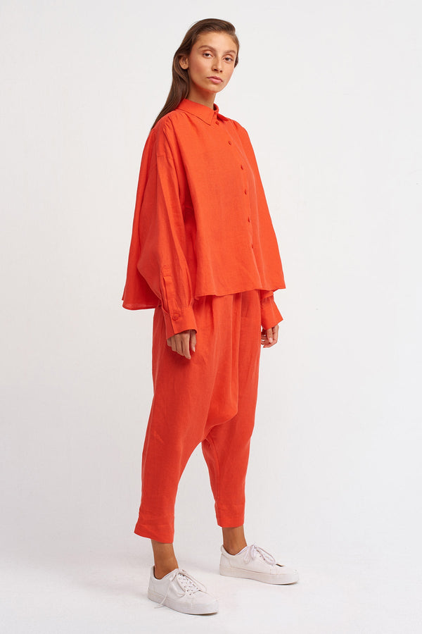 NU Solid Long Sleeve Shirt Orange