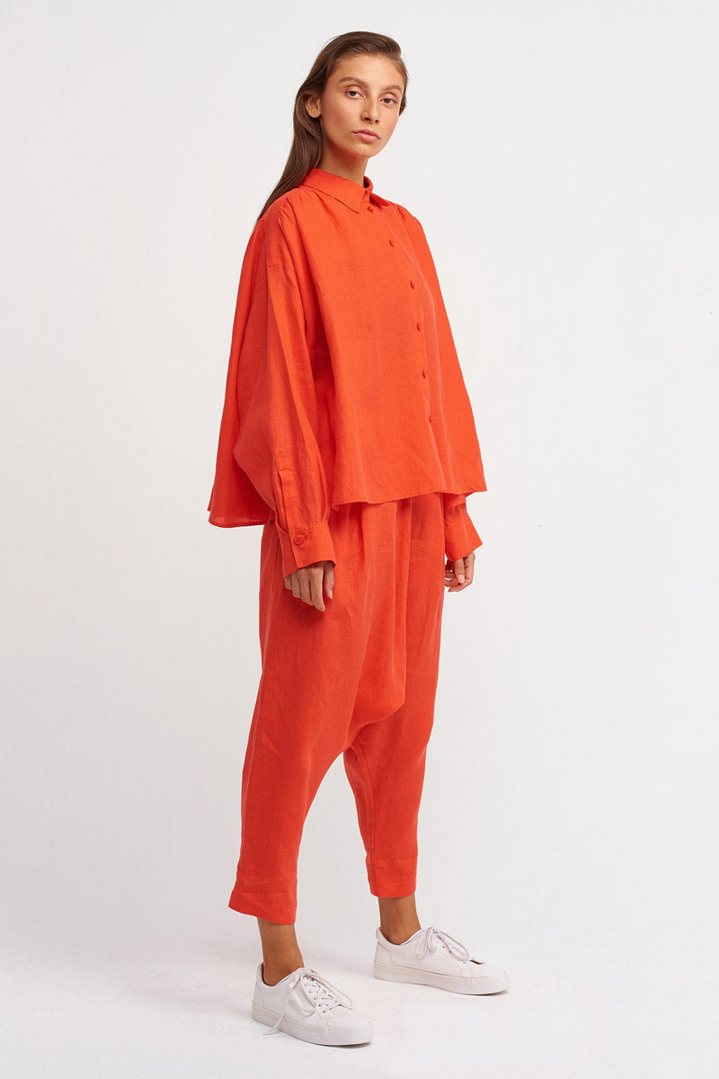 NU Solid Long Sleeve Shirt Orange