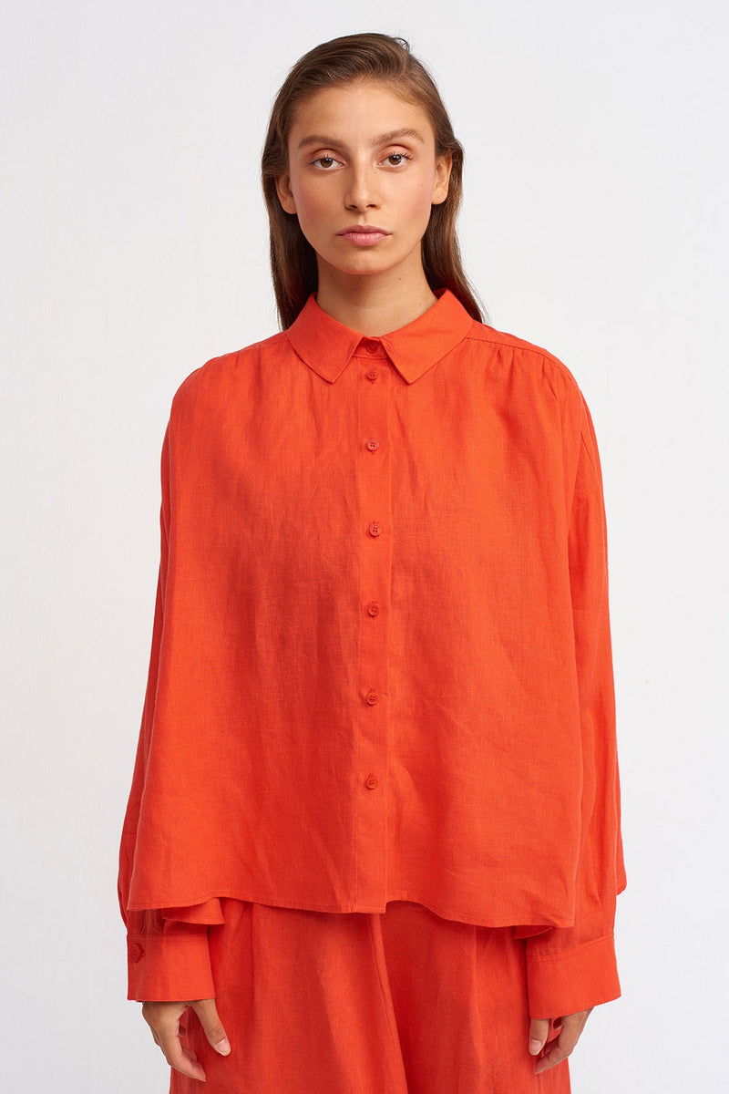NU Solid Long Sleeve Shirt Orange