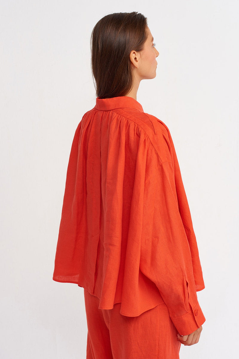 NU Solid Long Sleeve Shirt Orange