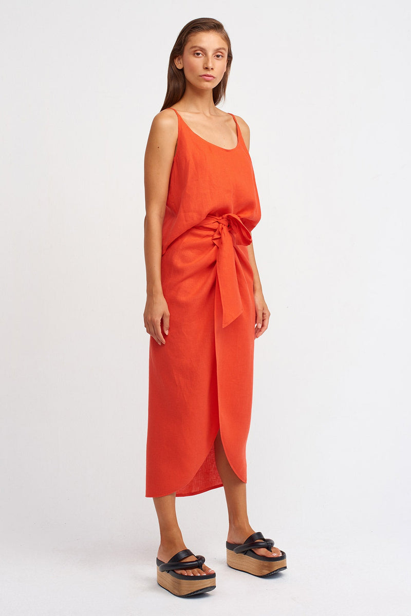 NU Thin Strap Cropped Top Red