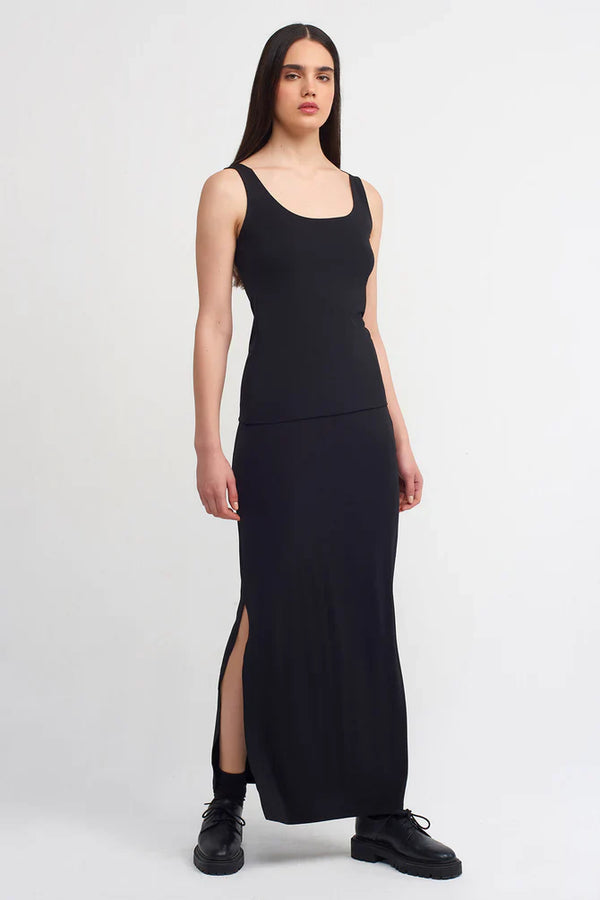 NU Solid Sleeveless Tank Top Black