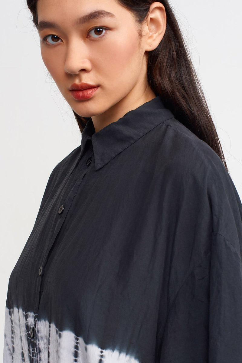 NU Tie Dye Short Sleeve Shirt Black/Offwhite