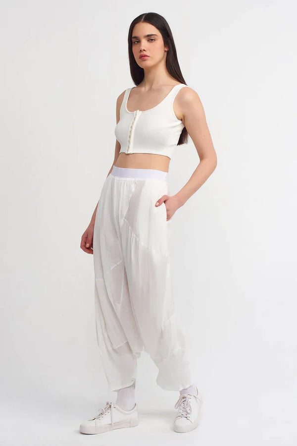 NU Solid Harem Trousers Off White