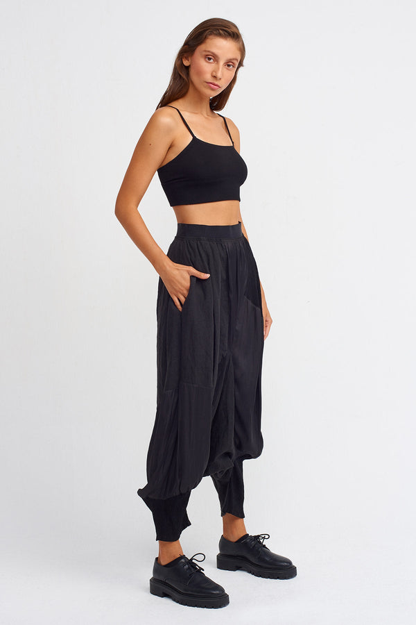 NU Solid Harem Trousers Black