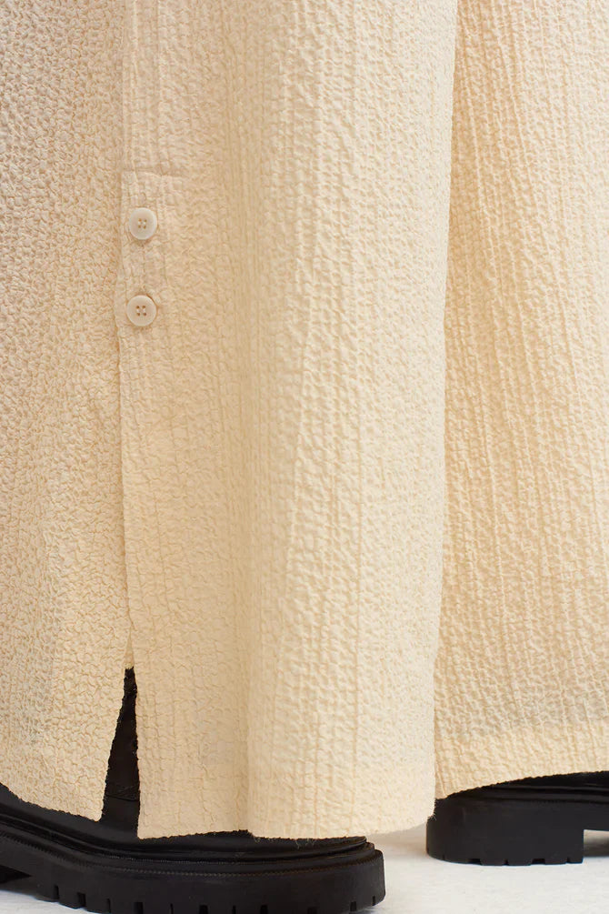 NU Textured Wide Leg Trousers Natural