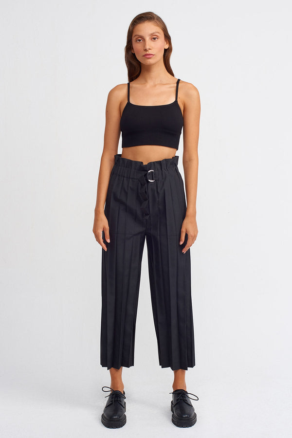 NU Accordion Pleated Trousers Black