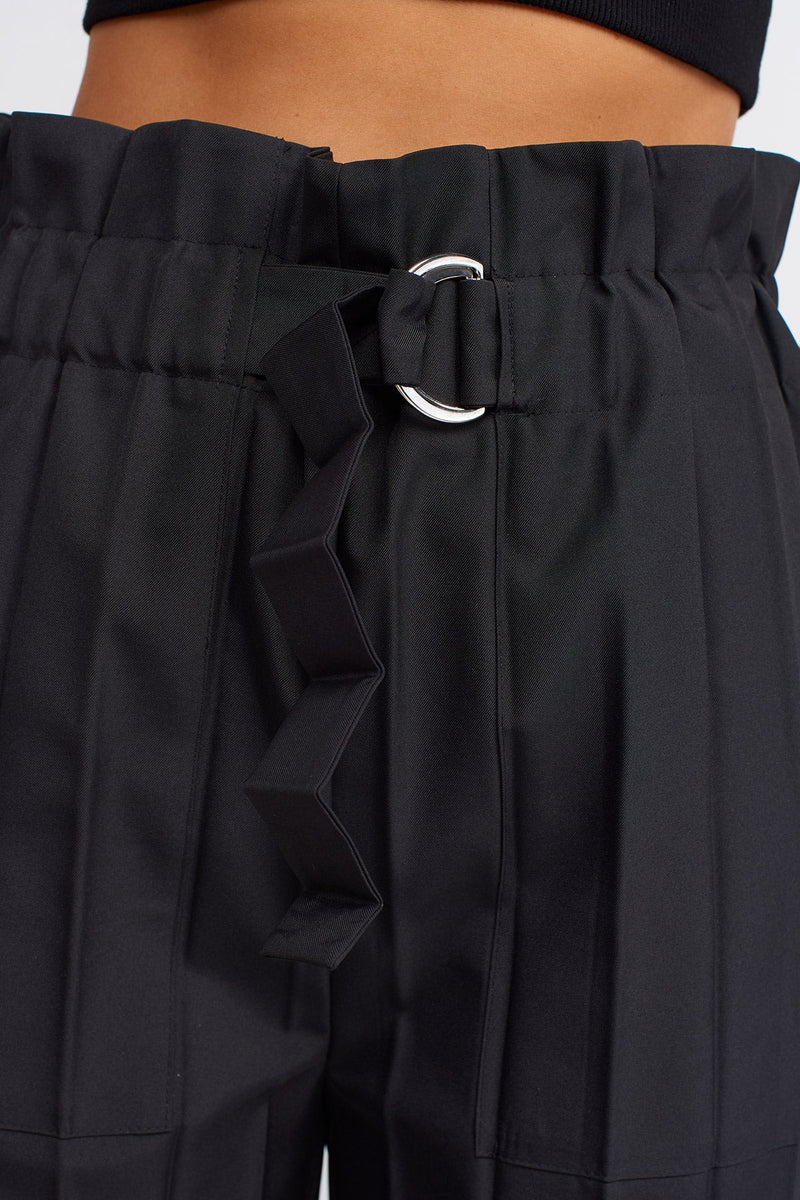 NU Accordion Pleated Trousers Black