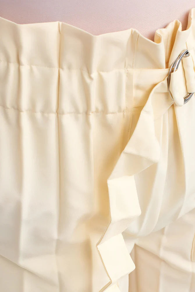 NU Accordion Pleated Trousers Natural