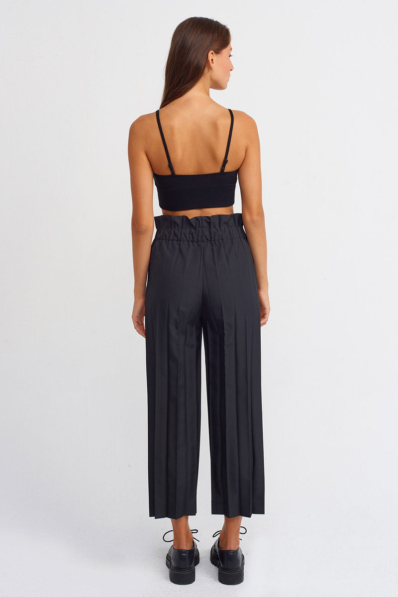 NU Accordion Pleated Trousers Black