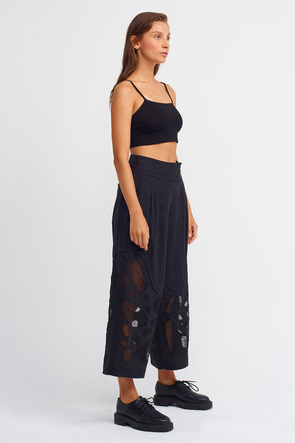 NU Transparent Detail Trousers Black